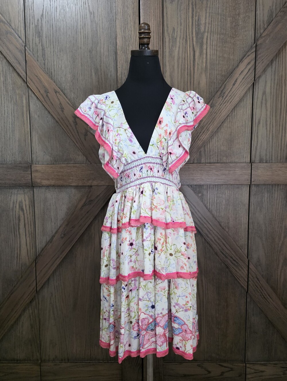 TAJ by Sabrina Crippa White Floral Midi Dress